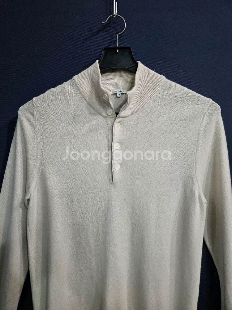 말로 아이보리 남성 95 캐시미어 100% 터틀넥 니트--6