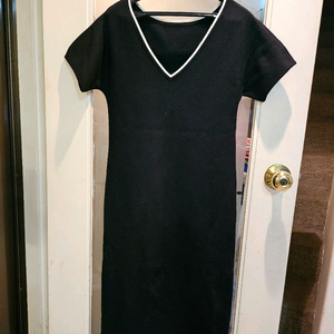 막스마라 배색 울니트 미디원피스 S