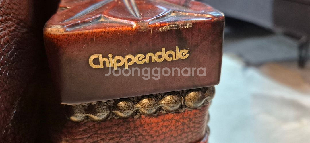 영국 체스터필드 치펜데일 전체천연가죽 3+1인 소파--9