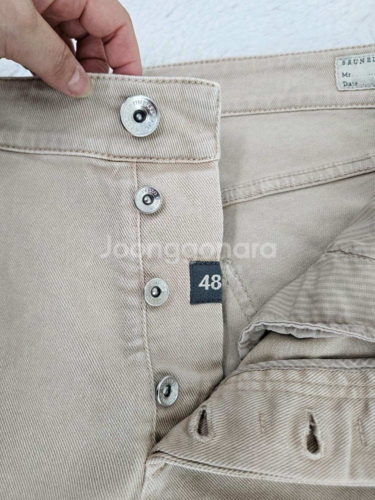 브루넬로 쿠치넬리 트래디셔널 핏 베이지 데님팬츠--6