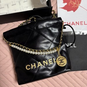 샤넬 22백 투투백 미니사이즈 진주 블랙