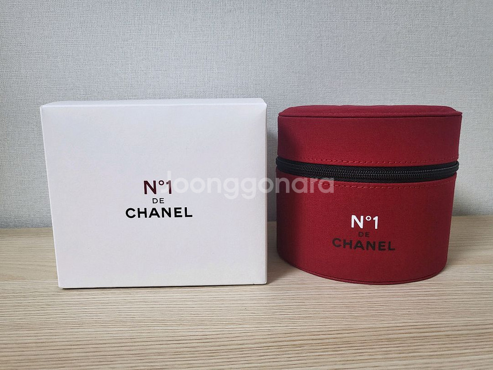 정품) 샤넬 레드 원형 보석함 파우치 (코스메틱)--0