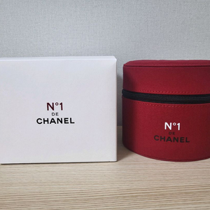 정품) 샤넬 레드 원형 보석함 파우치 (코스메틱)