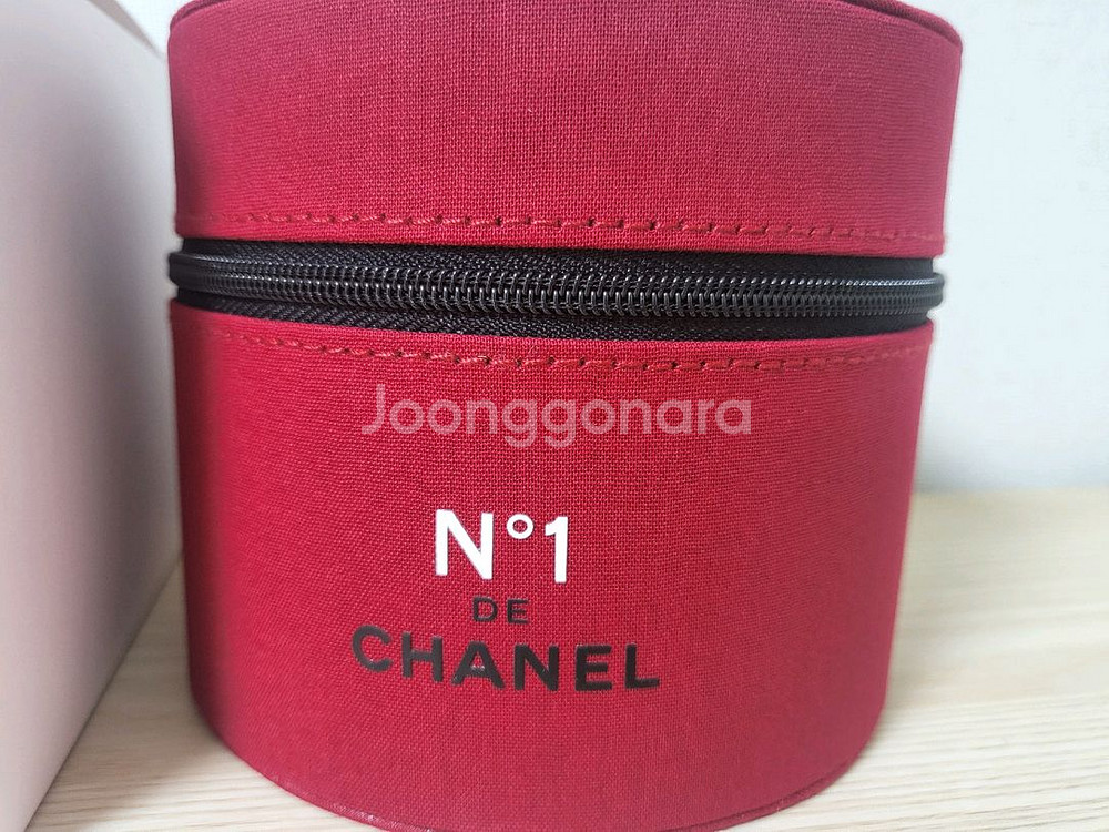 정품) 샤넬 레드 원형 보석함 파우치 (코스메틱)--4