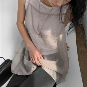 매니크 레이어드 시스루뷔스티에블라우스