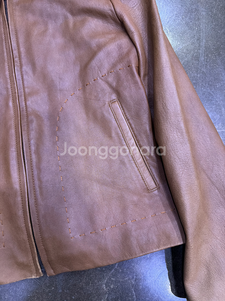 카루소 장광효 양가죽 스티치 라인 싱글라이더 자켓 55--4