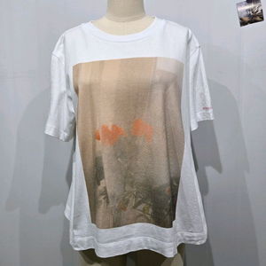 시몬 로샤 플라워 프린팅 티셔츠 화이트 h&m