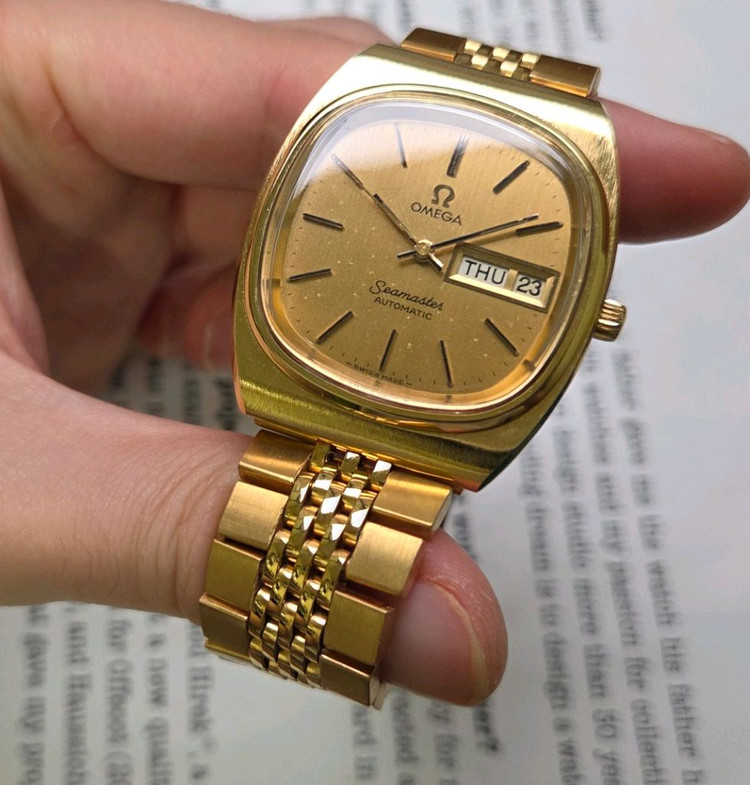 레어] 빈티지 오메가 씨마스터 테레비 올금장 파티나다이 이미지