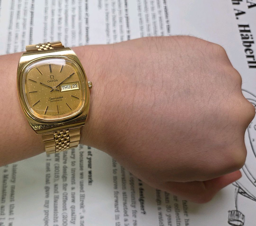 레어] 빈티지 오메가 씨마스터 테레비 올금장 파티나다이 이미지
