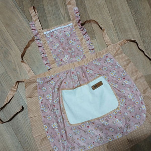 이뿐이 꽃무늬 앞치마 새것 신혼 주방 요리 핑크색