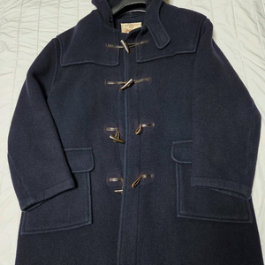 80s초 글로버올 헤비멜튼울 더플코트 다크네이비