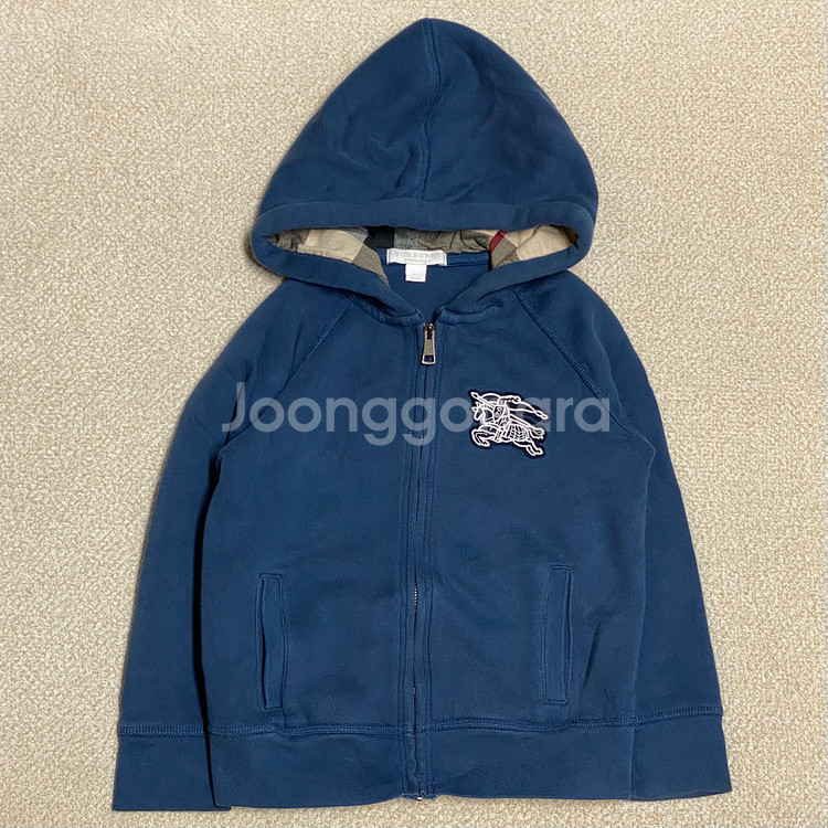 (정품) 버버리 키즈 블루 기모 후드집업 5Y--0