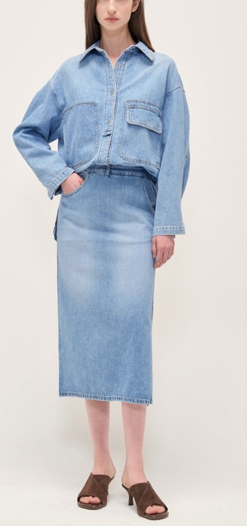 타임 오버사이즈 패치포켓 데님쟈켓--2