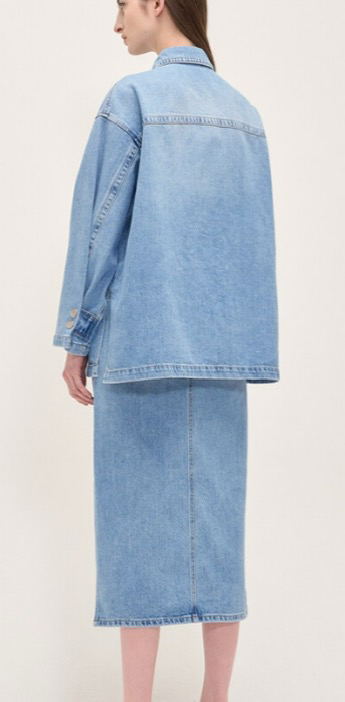 타임 오버사이즈 패치포켓 데님쟈켓--4