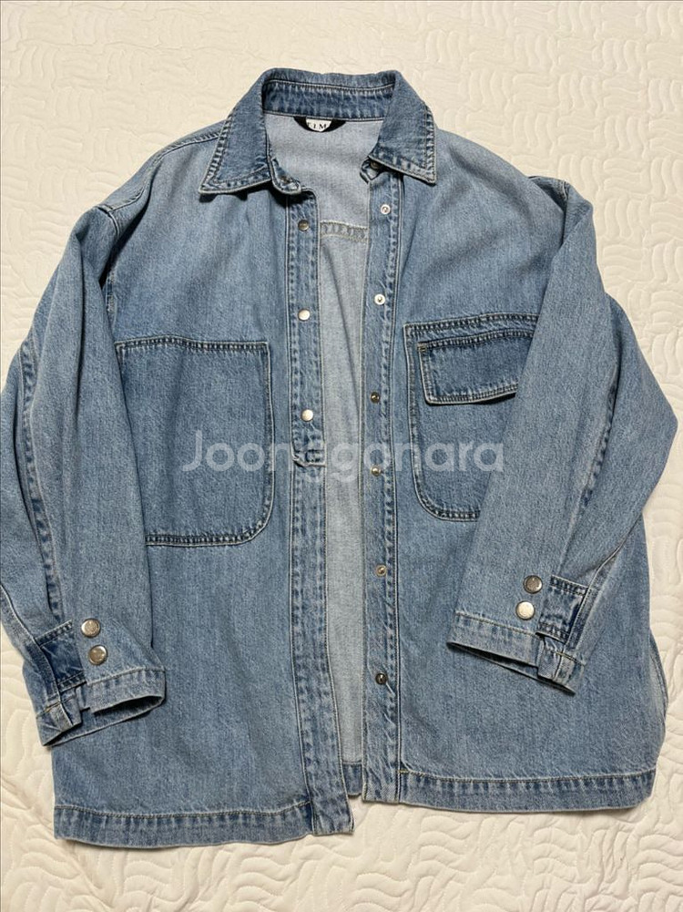 타임 오버사이즈 패치포켓 데님쟈켓--5
