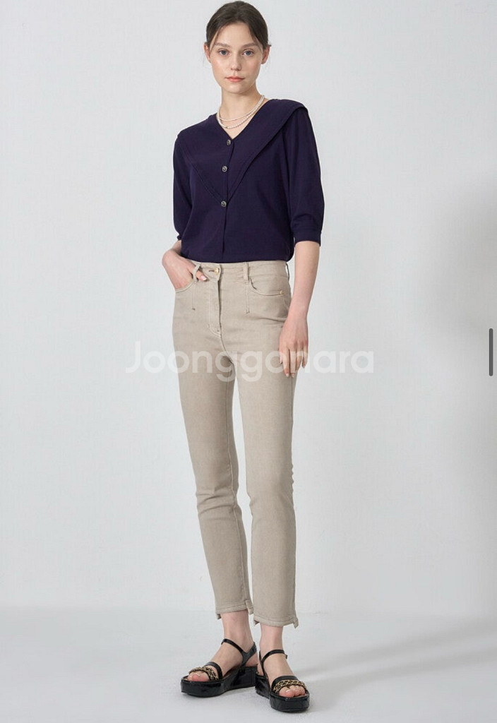 23 한섬 마인 스텝 헴 데님 팬츠 랑방 타임 sjsj--0