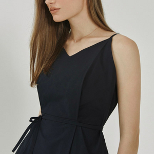 시에 이클립스 스트래피 블라우스 네이비