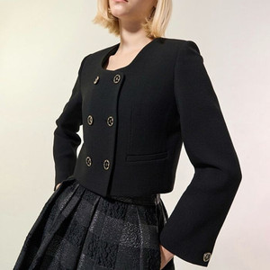 23한섬 랑방 울 블렌드 스퀘어넥 더블 자켓 타임 마인