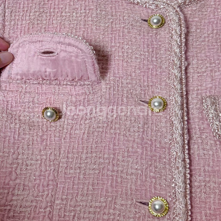 수입 트위드자켓 딸기우유 핑크--2