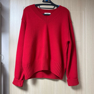 도톰 겨울니트 스웨터 빨간색 레드