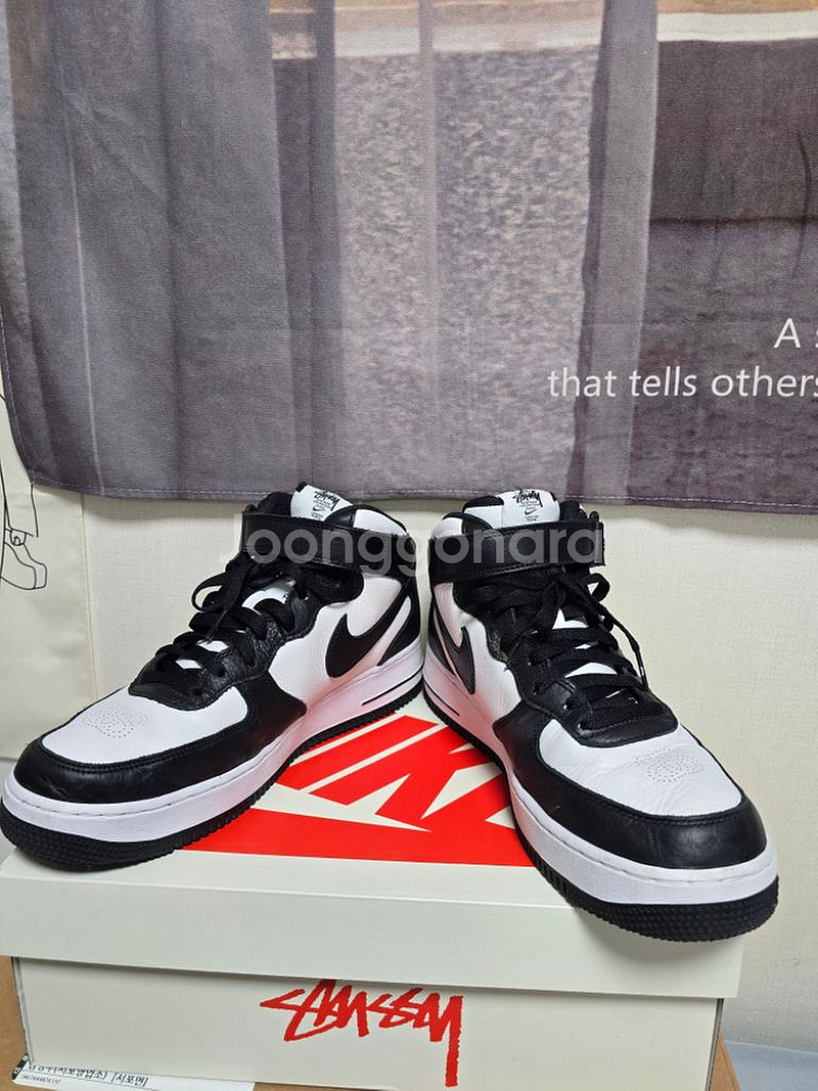 나이키 X 스투시 에어포스 07 미드 SP 블랙 &라이--8