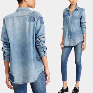 폴로 랄프로렌 패치워크 데님 셔츠