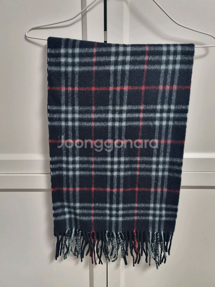 정품 버버리 네이비 캐시미어 머플러 목도리--0