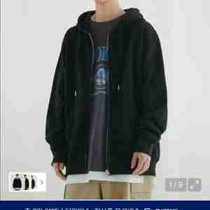 멜란지 마스터 후드집업 블랙 L