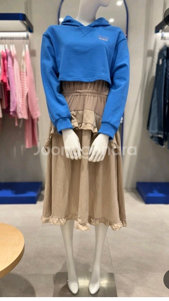 23년 한섬 sjyp 크롭 후드 롱원피스--6