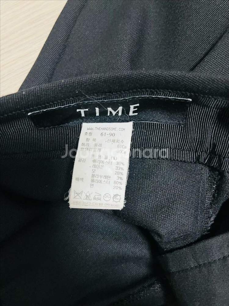 TIME 백밴딩 핀턱 와이드 팬츠 블랙--2