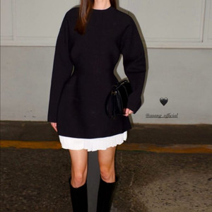 아상블라주 니트 원피스