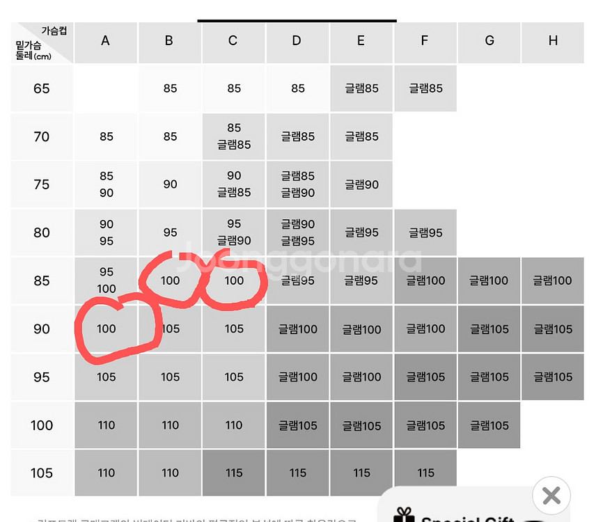 컴포트랩 울트라서포트 제로무브 스포츠브라 95,100--10