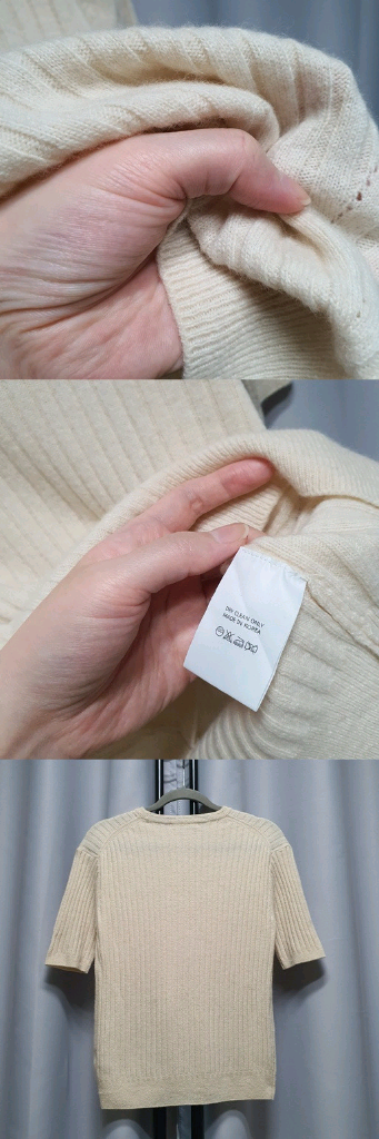 bowen 보웬 캐시 반팔 골지 니트--4