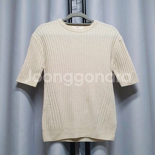 bowen 보웬 캐시 반팔 골지 니트--2