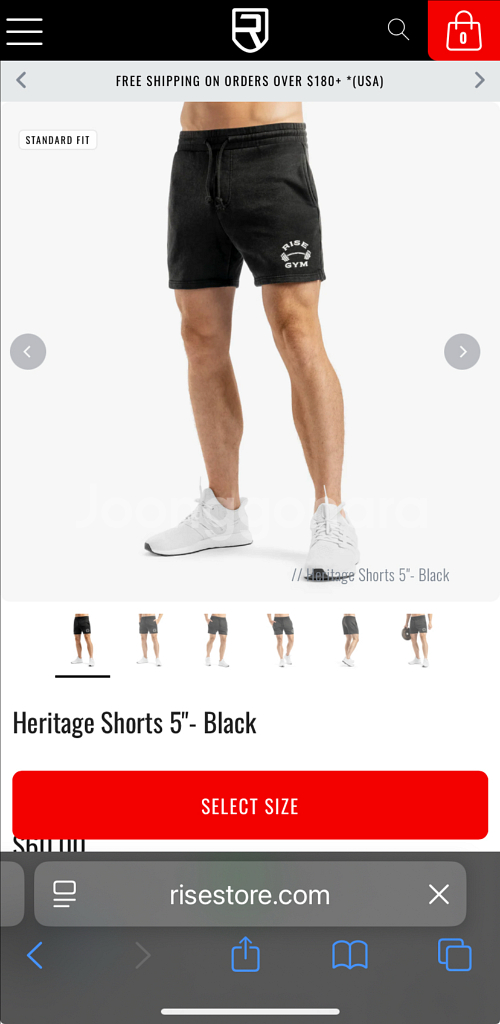 RISE 헤리티지 5인치 쇼츠 S 새상품--3