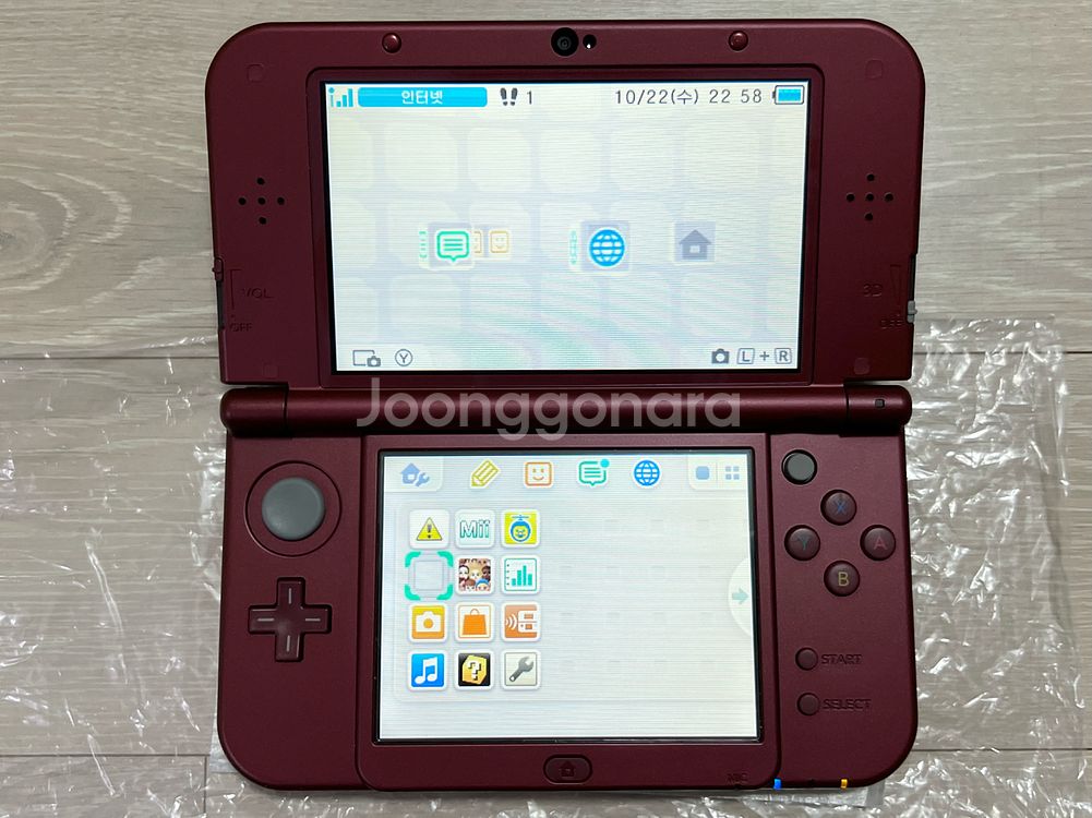 (S급)new 3ds xl 레드 풀박스+충전기+포켓몬--3