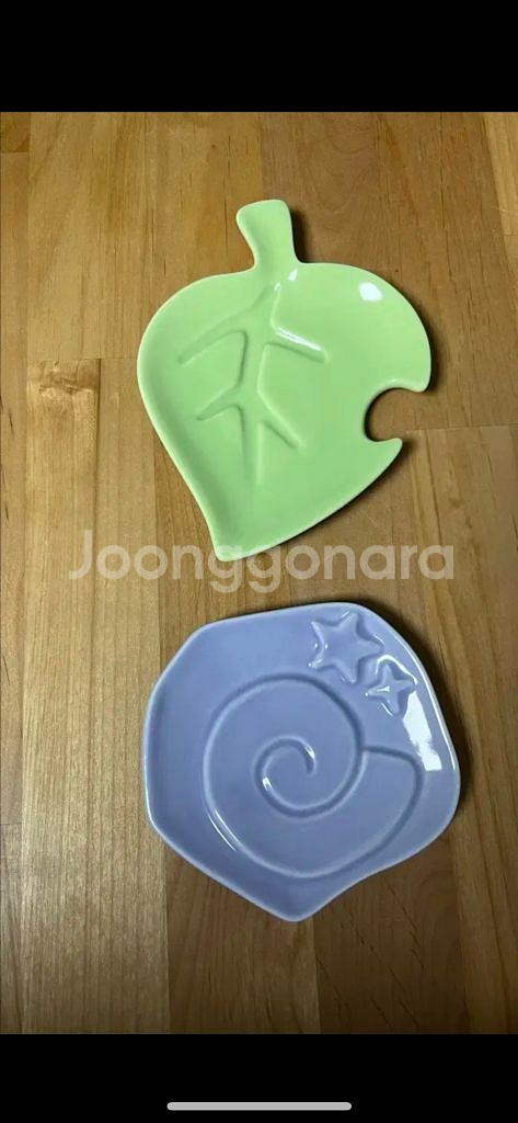 단종 동물의숲 접시 잎사귀 화석 접시 2종 동숲 모동숲--0