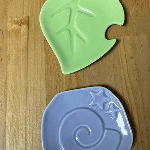 단종 동물의숲 접시 잎사귀 화석 접시 2종 동숲 모동숲