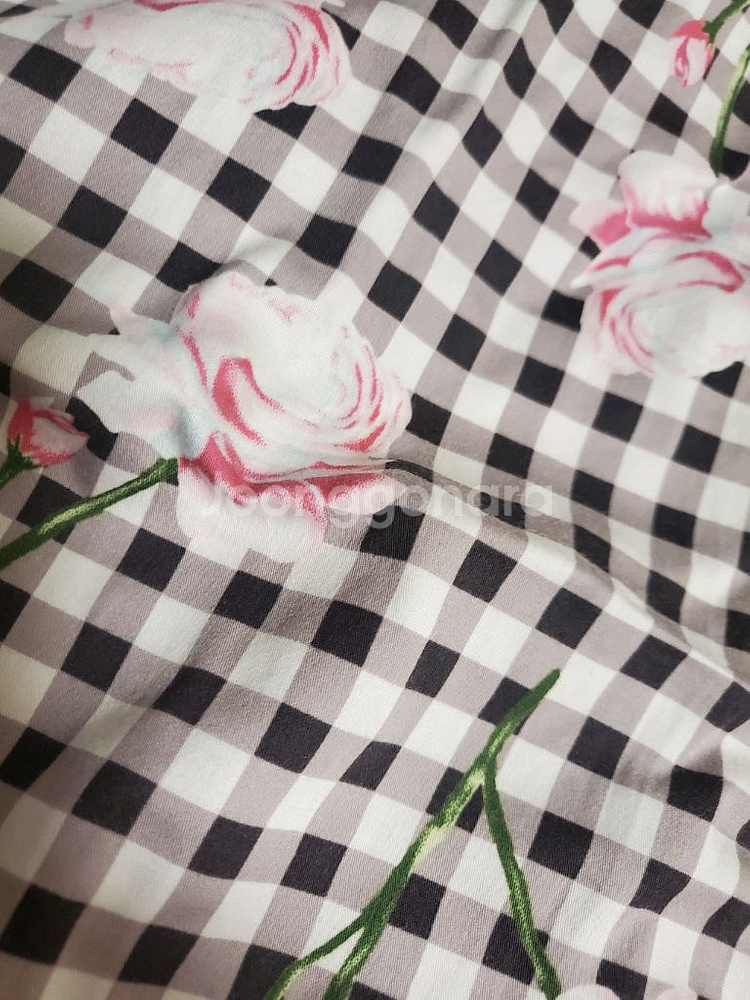 게스 체크 플라워 셔츠 원피스 90--1