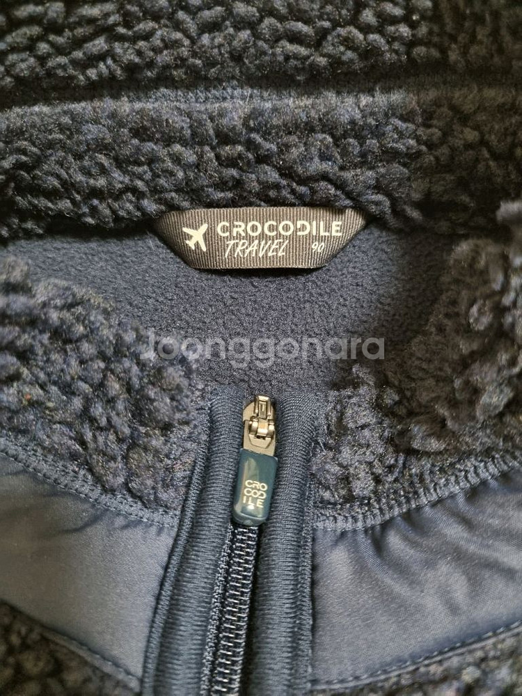 (새제품)크로커다일 롱플리스집업. 90사이즈. 네이비--2