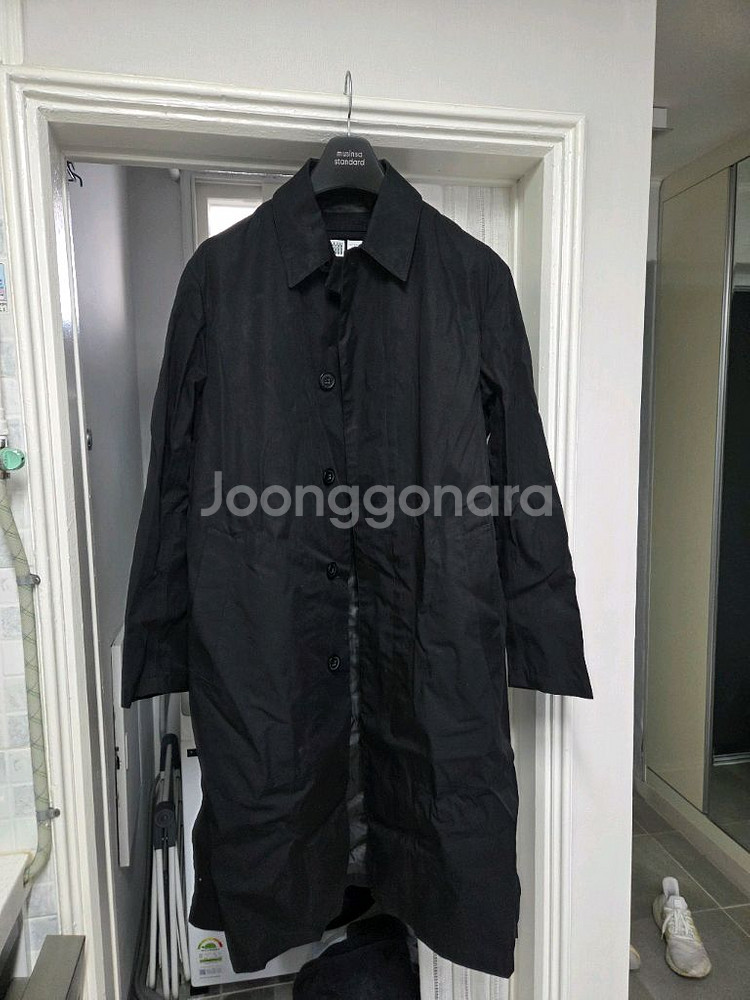 유니클로U 블랙 블록테크 트렌치맥코트 L--1