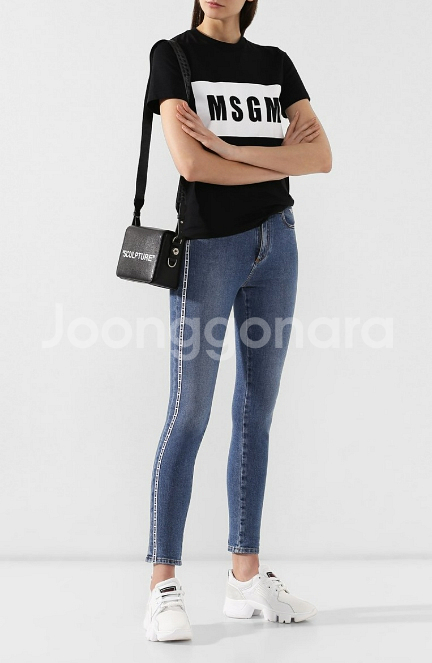 엠에스지엠 MSGM 레터링라인 제깅스 데님 팬츠 55정--0