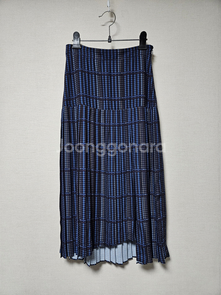 써스데이 아일랜드 체크 플리츠 스커트 s사이즈--3