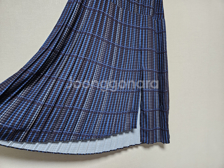 써스데이 아일랜드 체크 플리츠 스커트 s사이즈--5