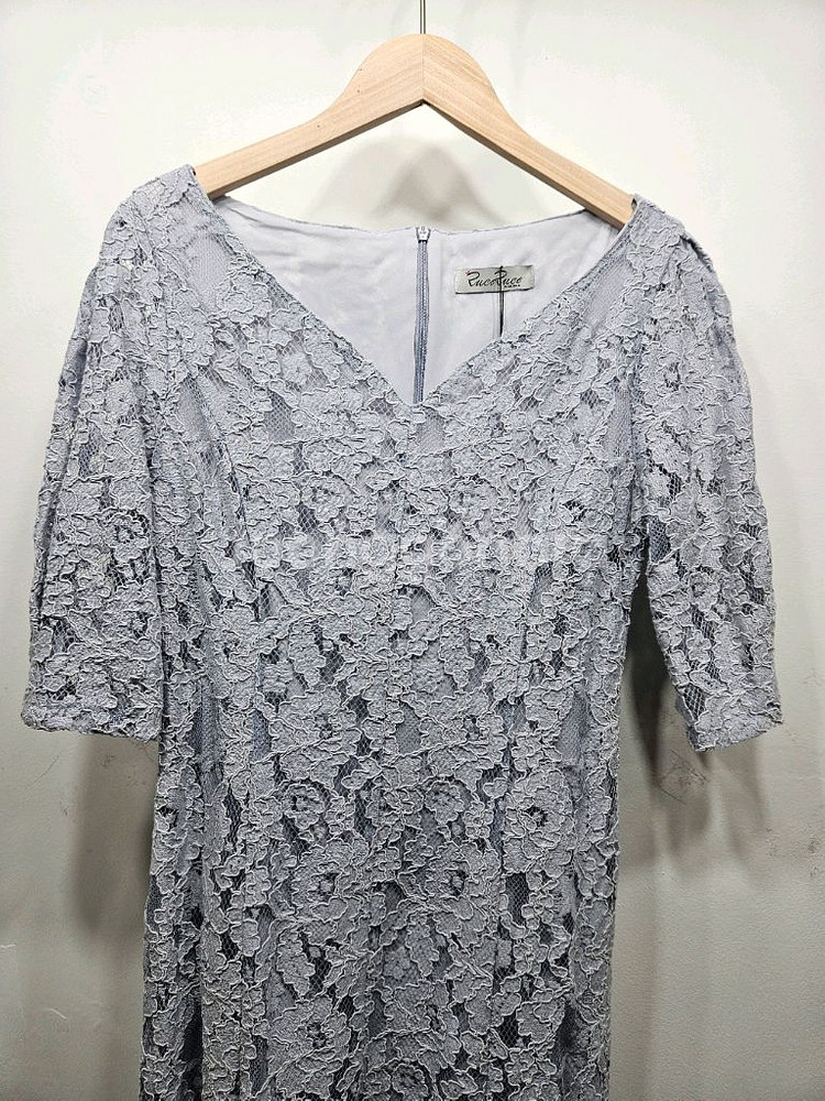 루코루코 레이스 롱원피스 블루그레이--2