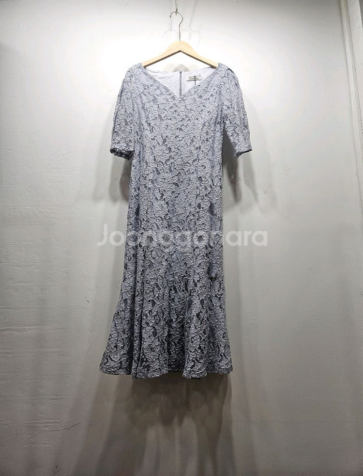 루코루코 레이스 롱원피스 블루그레이--6