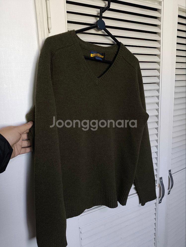 오버핏 랄프로렌 RUGBY 브이넥 울니트--0