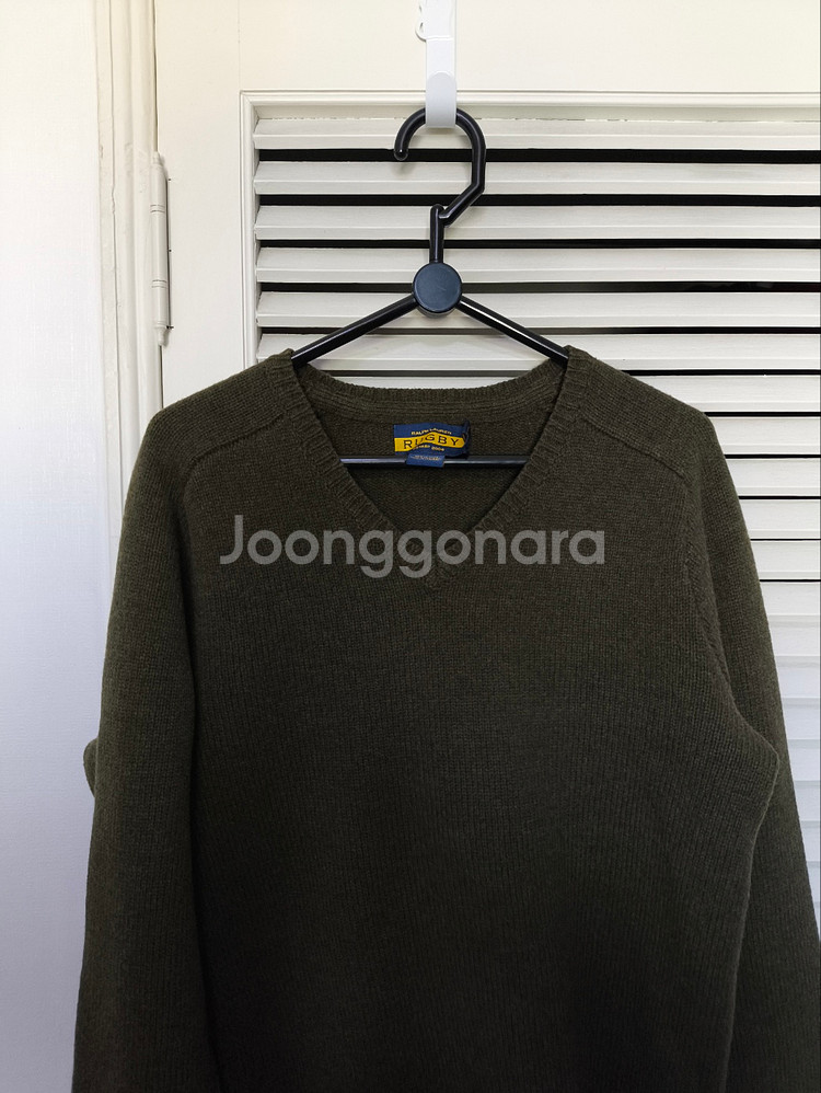 오버핏 랄프로렌 RUGBY 브이넥 울니트--2