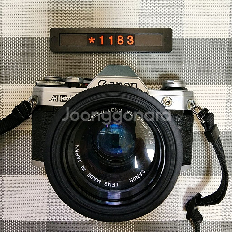 캐논 AE-1 필름카메라 실버바디 1.4 단렌즈--0