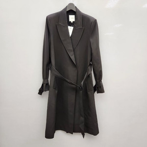 ATG 블랙 벨트 롱 트렌치코트